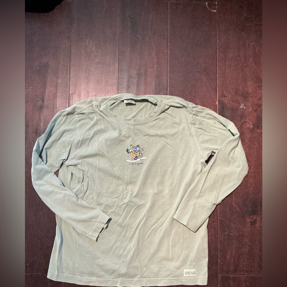 Life Is Good Light Green Long Sleeve Tee